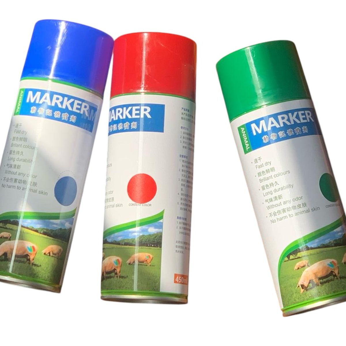 GENERICO - PACK X3 SPRAY MARCADOR AZUL PARA GANADO CERDO OVEJA VACA ETC