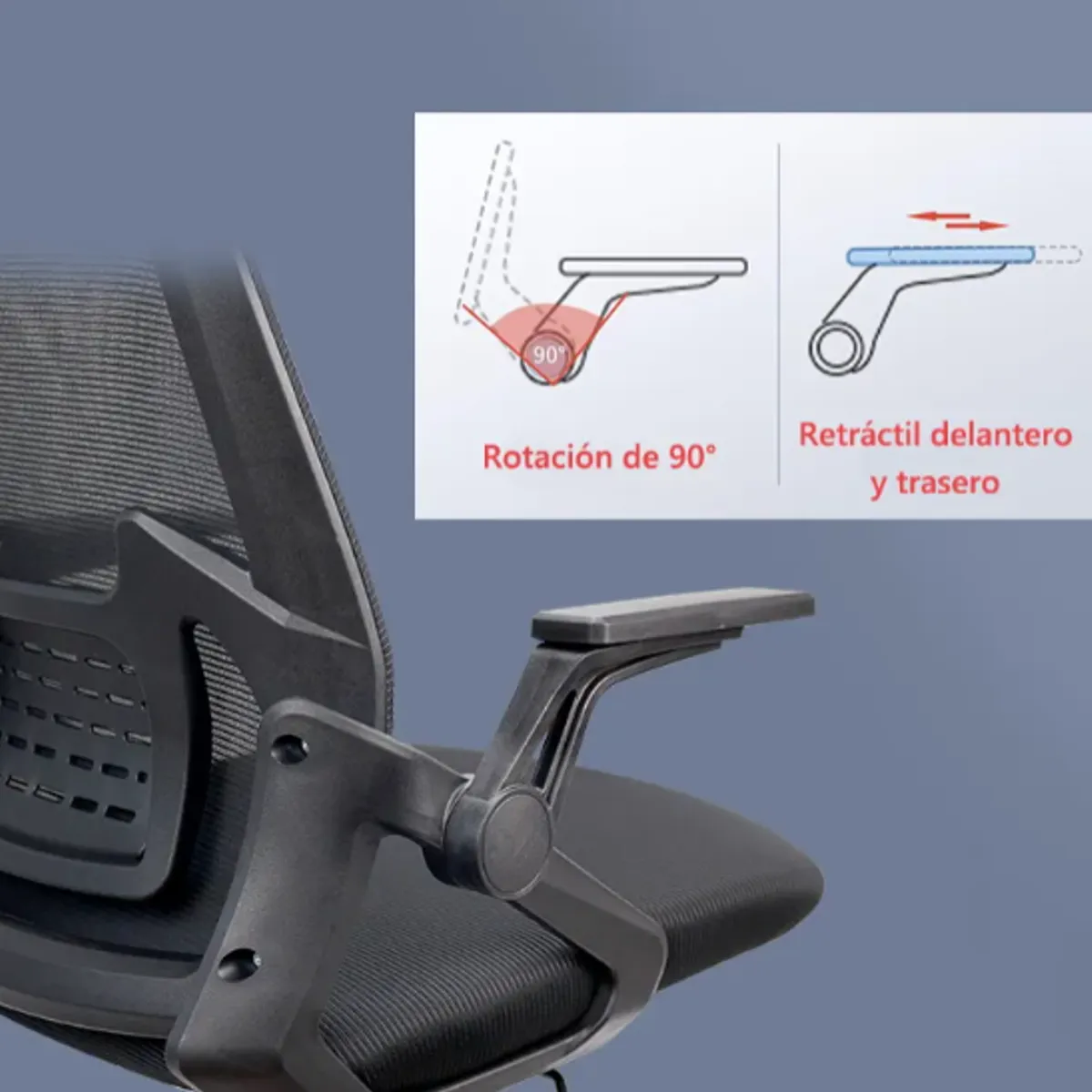 GENERICO - Silla Ergonómica de Oficina con Cabecera y Respaldo Regulables