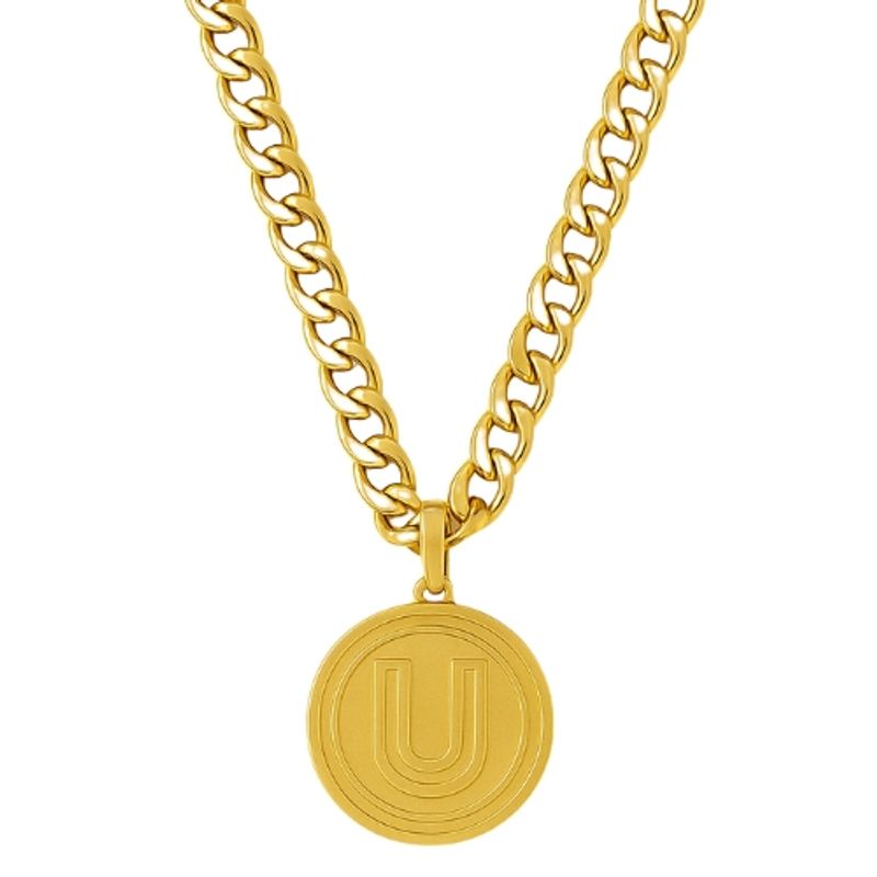 GENERICO - Collar U Hombre Acero Inoxidable papá futbol