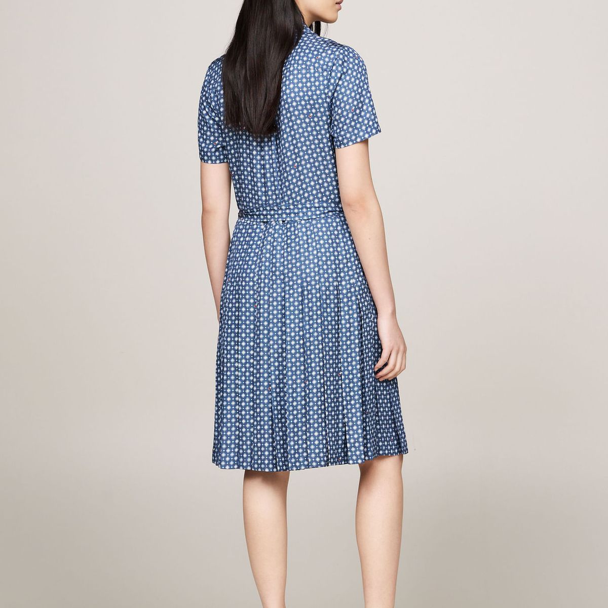 TOMMY HILFIGER - VESTIDO FOULARD PLEATED KNEE SHIRTDRES