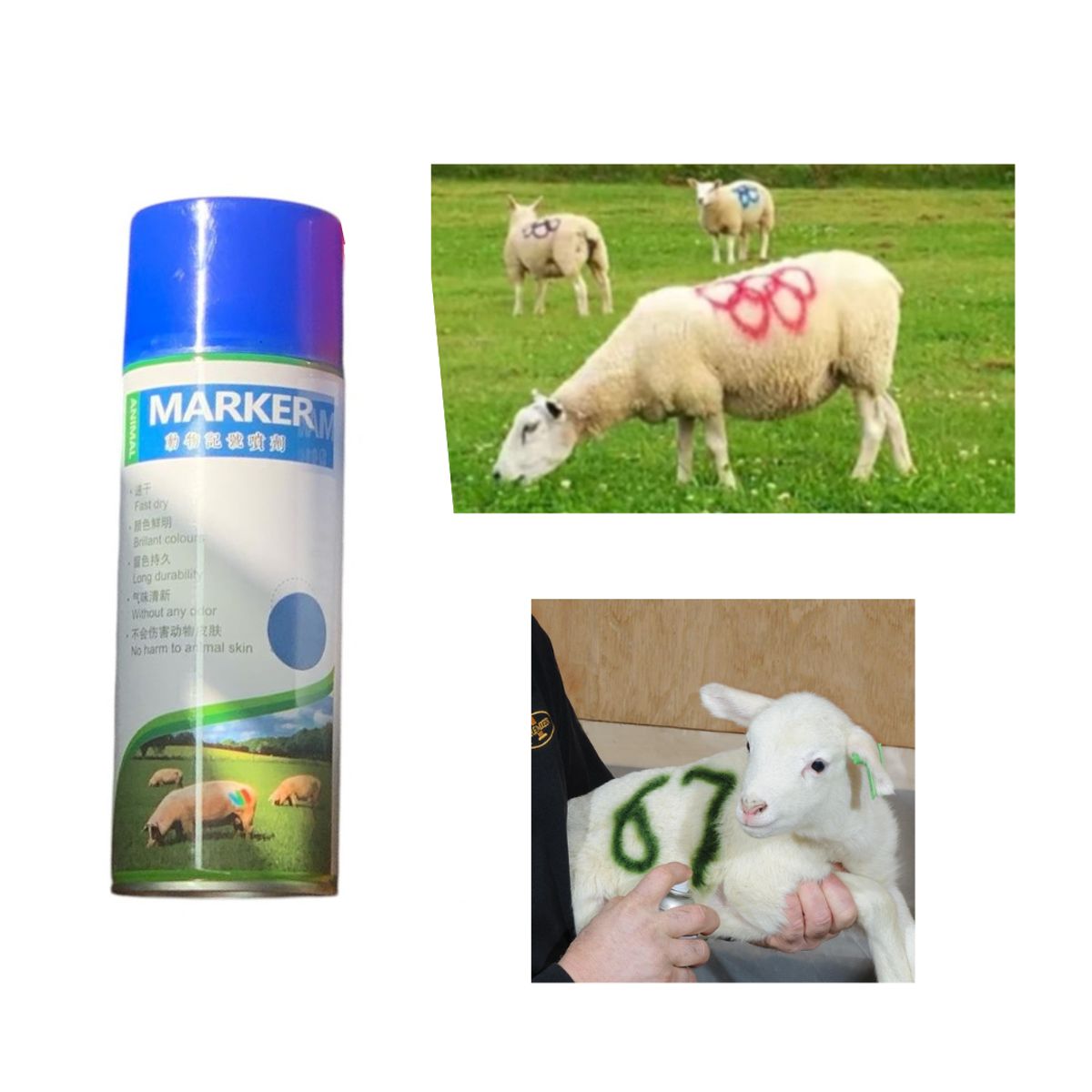 GENERICO - SPRAY MARCADOR AZUL PARA GANADO CERDO OVEJA VACA ETC