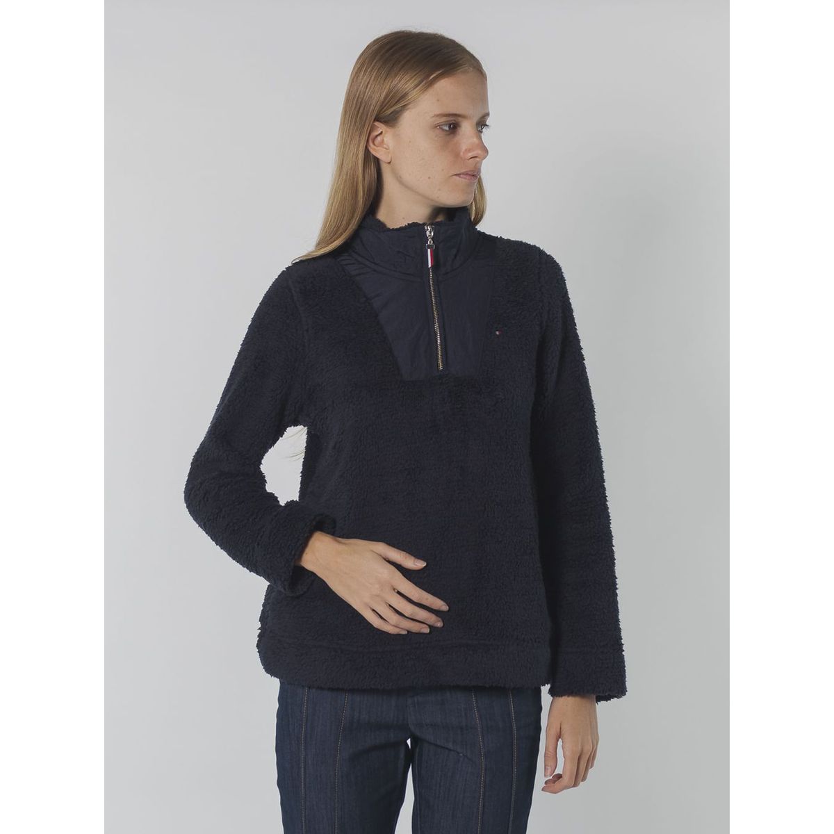 TOMMY HILFIGER - CASACA 1/4 ZIP SLD SHRPA