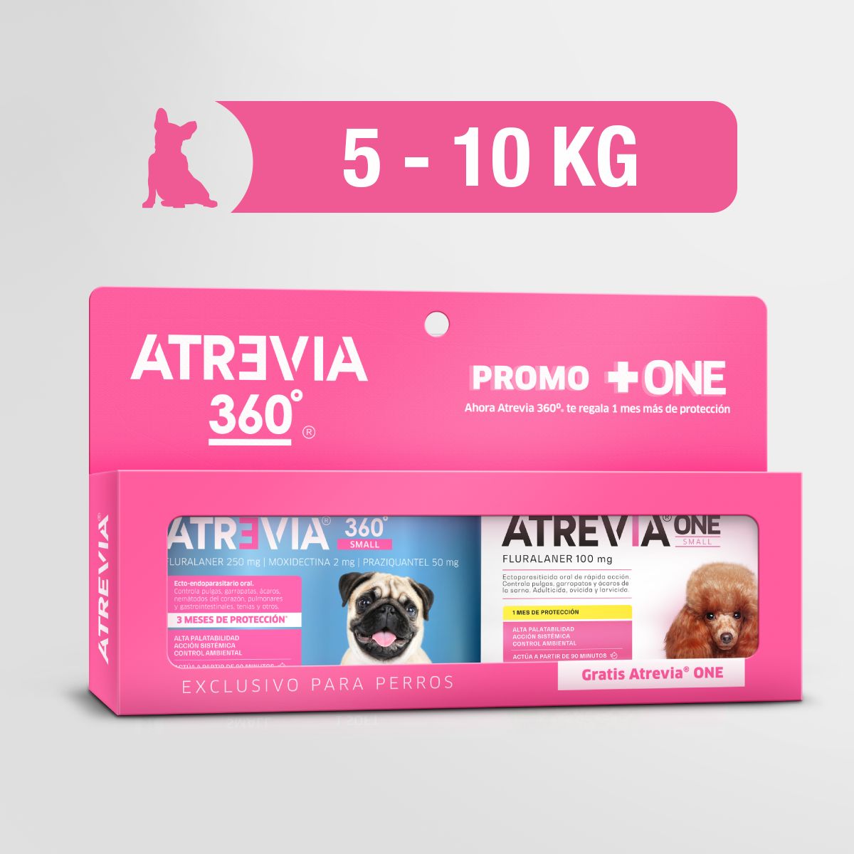 ATREVIA - ANTIPULGAS PARA PERROS ATREVIA 360 SMALL 5 A 10 KG X 1 TAB + ATREVIA ONE SMALL