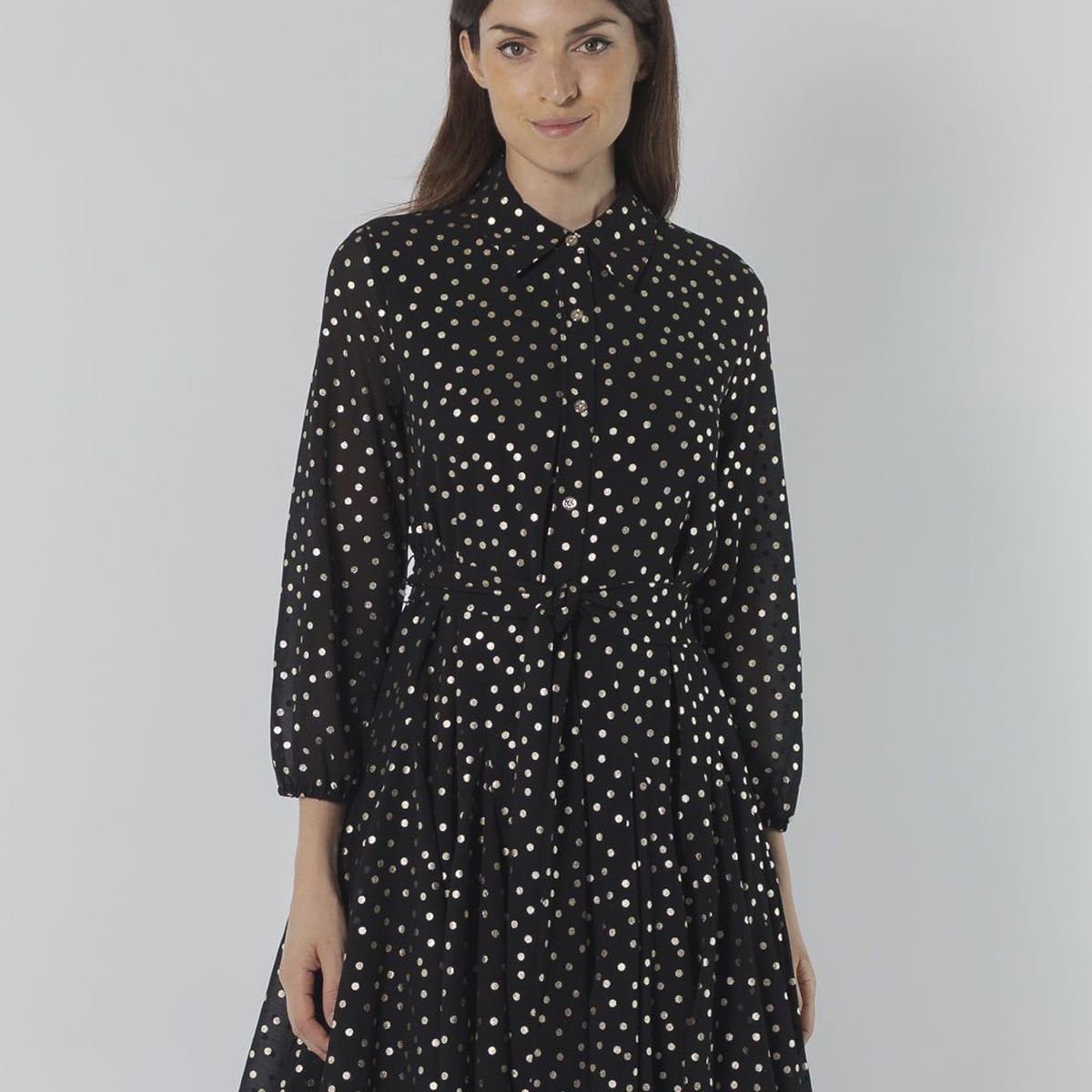 TOMMY HILFIGER - VESTIDO DOT SHRT DRS W/ GODETS