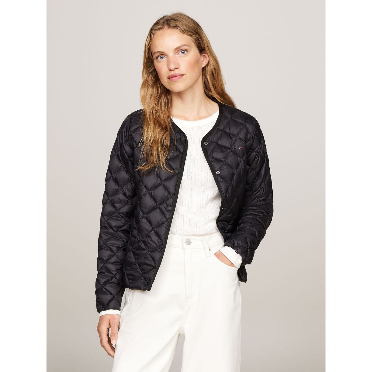 TOMMY HILFIGER - CASACA LW DOWN QUILTED COLLARLESS JKT
