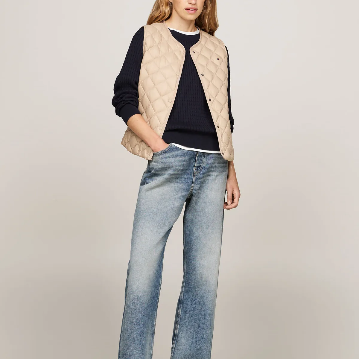 TOMMY HILFIGER - CHALECO LW DOWN QUILTED COLLARLESS VES