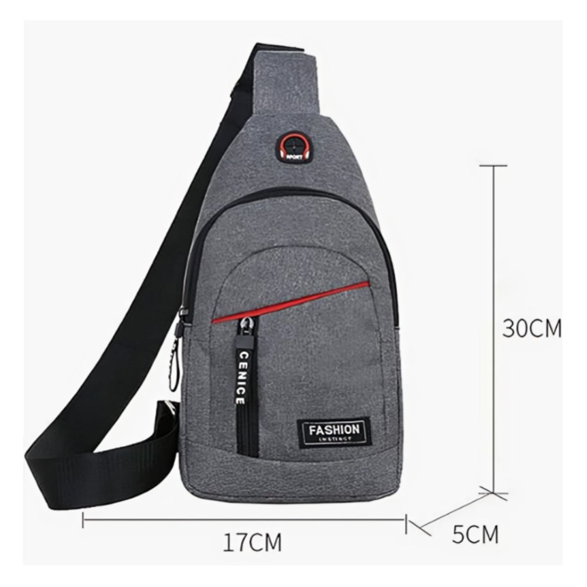 GENERICO - Bandolera Mochila Morral Hombre de nylon con conector USB