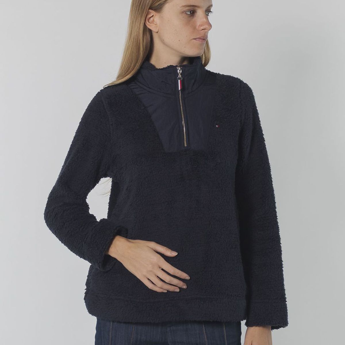 TOMMY HILFIGER - CASACA 1/4 ZIP SLD SHRPA