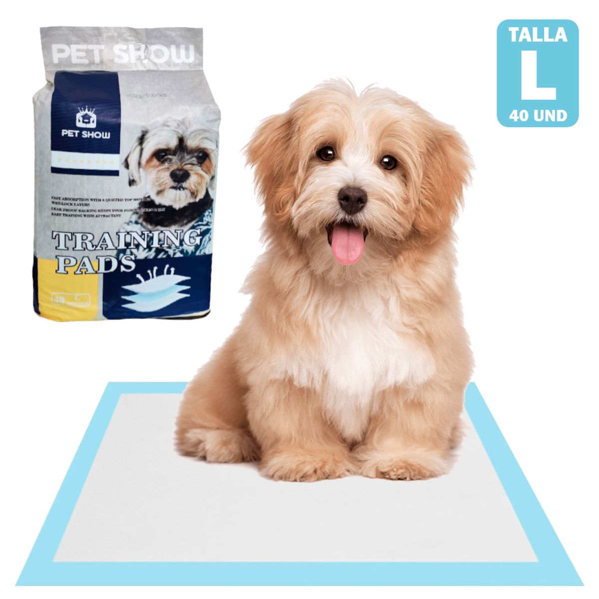 SASHIJA - Pañales de Piso Absorbentes Desechables Perros Talla L 40UDS