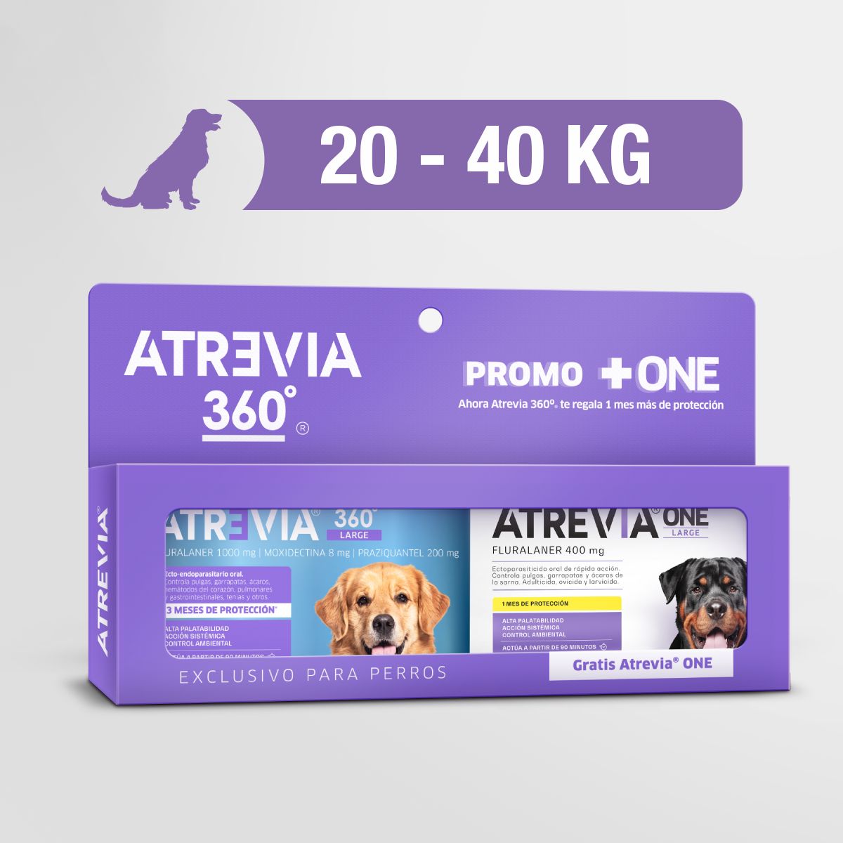 ATREVIA - ANTIPULGAS PARA PERROS ATREVIA 360 LARGE 20 - 40 KG X 1 TAB + ATREVIA ONE LARGE