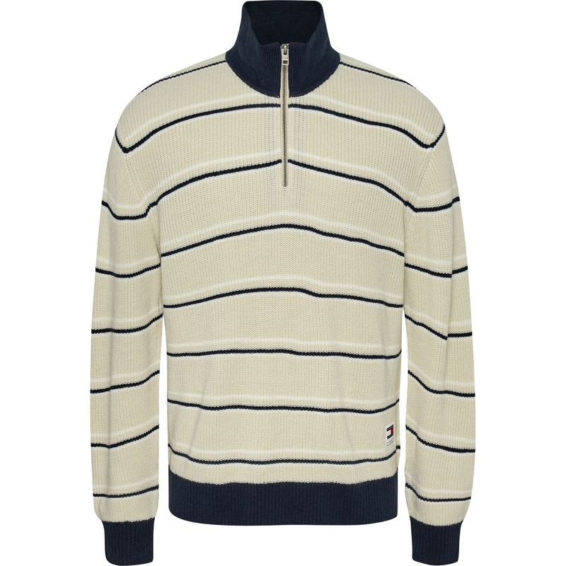 TOMMY HILFIGER - SWEATER TJM REG 1/4 ZIP STRIPE SWEATER