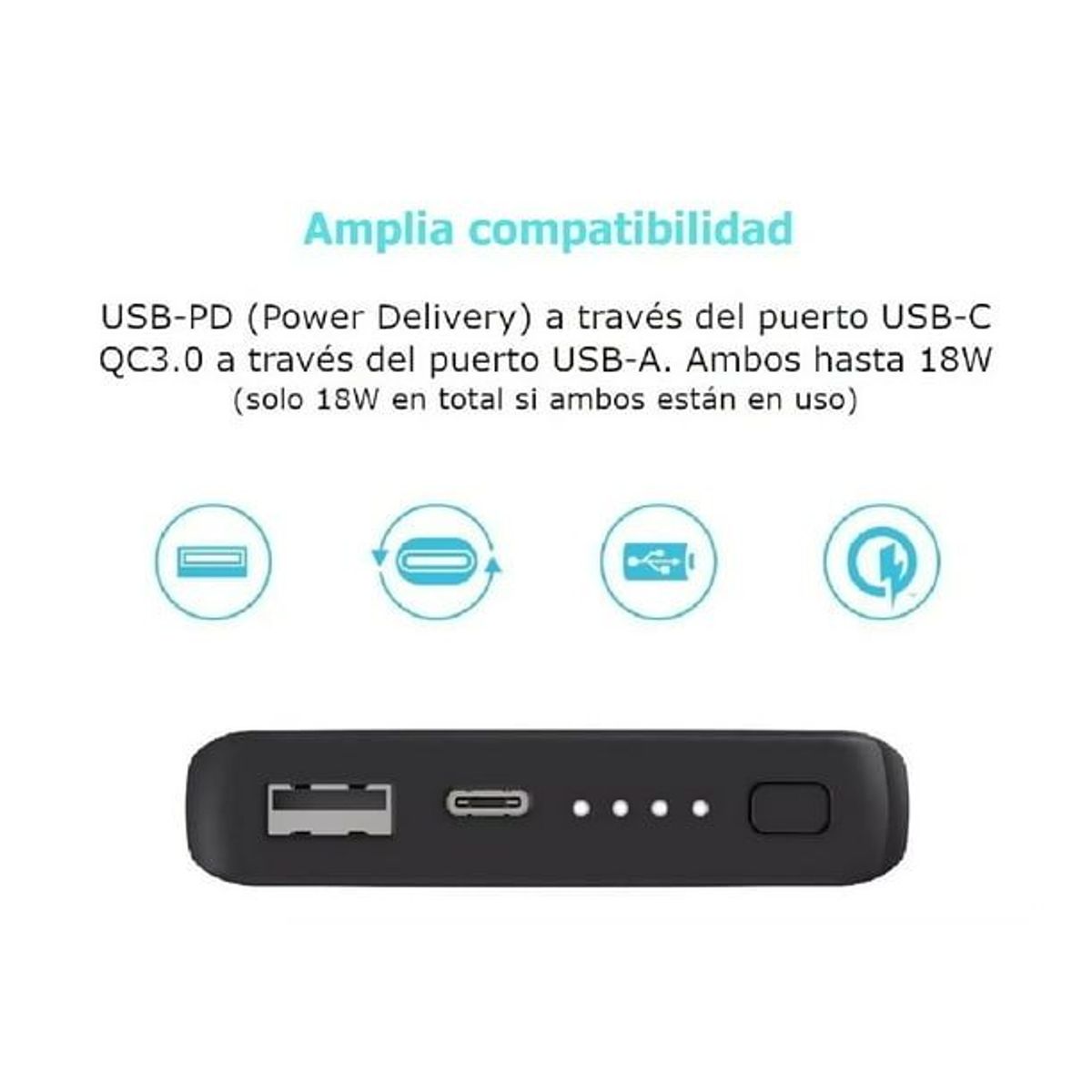 MOTOROLA - Power bank Bateria portail Motorola 10 Mil mAh Turbo Power