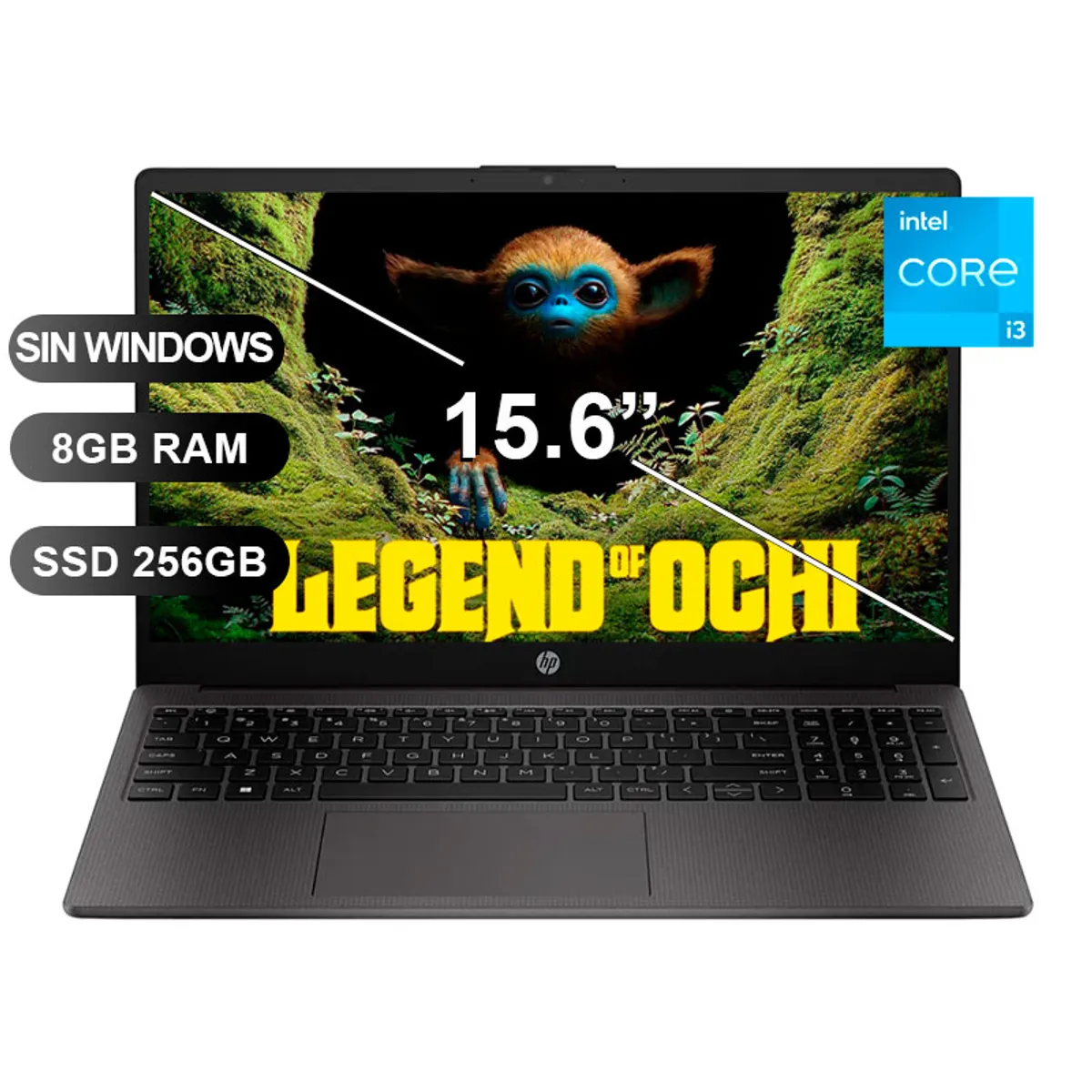 HP - Laptop HP 250 G10, I3-N305, 8GB RAM, 256GB SSD, 15.6, SIN WINDOWS (B83U6AT)