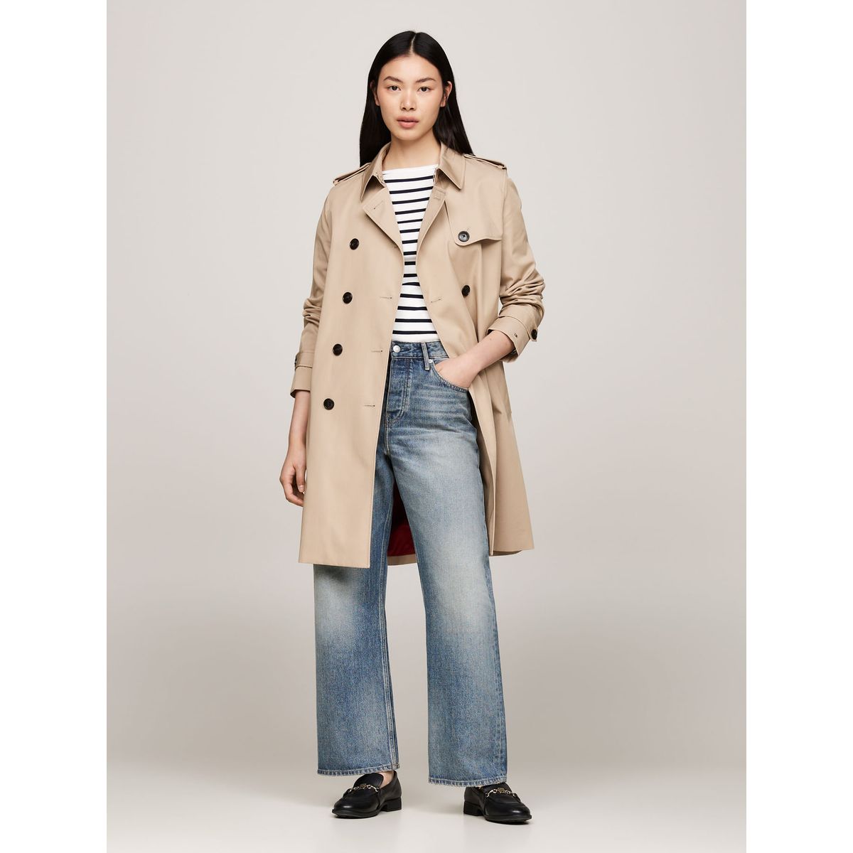 TOMMY HILFIGER - SACO COTTON DB SLIM FIT TRENCH