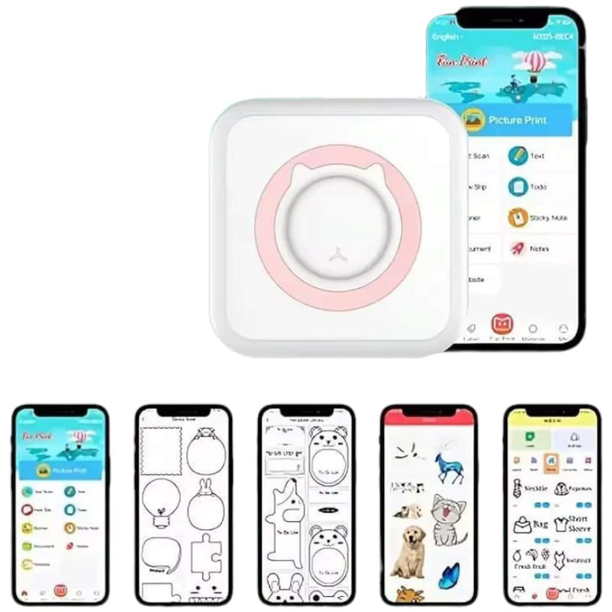 OEM - Impresora de Bolsillo Bluetooth Portátil Con App Para Celular iOSAndroid