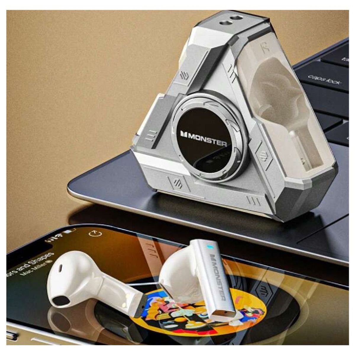 MONSTER - Audífonos Bluetooth Gamer Monster XKT22 Silver