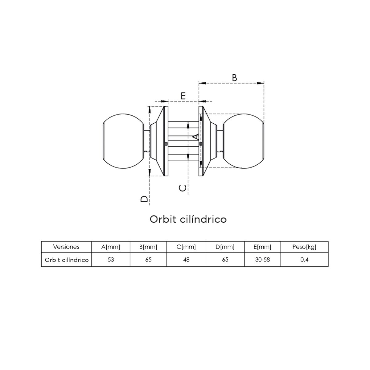 VISALOCK - Pomo Dormitorio Inox 304 Visalock by Cisa