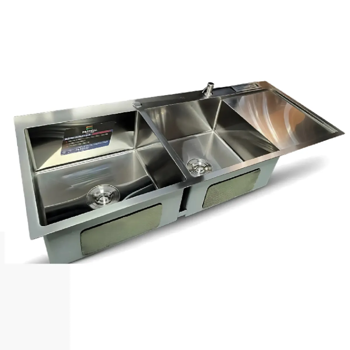 FRATELLI - LAVADERO DE COCINA 2 POZA CON ESCURRIDERO Y PORTACUCHILLO SATINADA