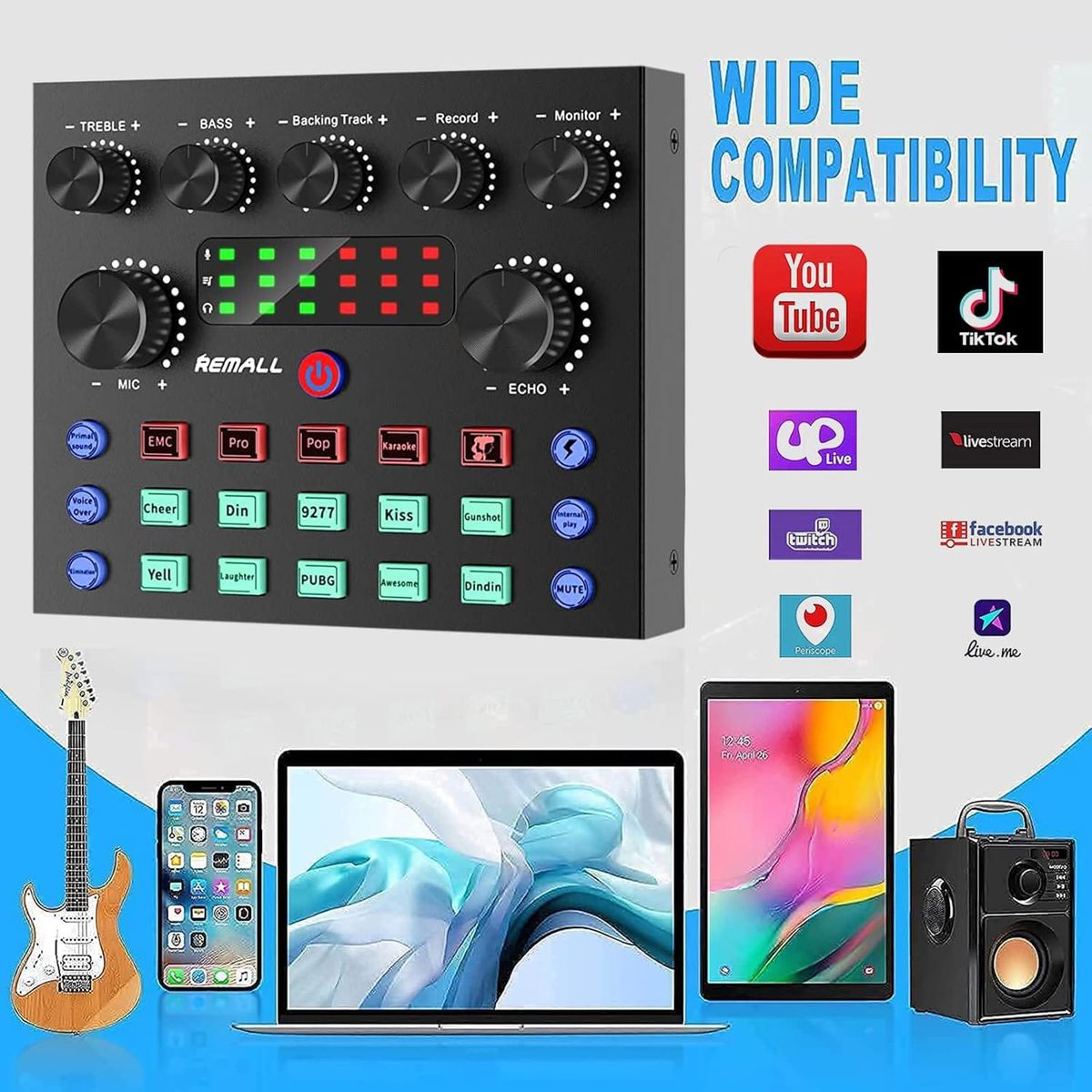 OEM - Interfaz de Audio V8S Externa Ideal Grabación y Streaming en Vivo