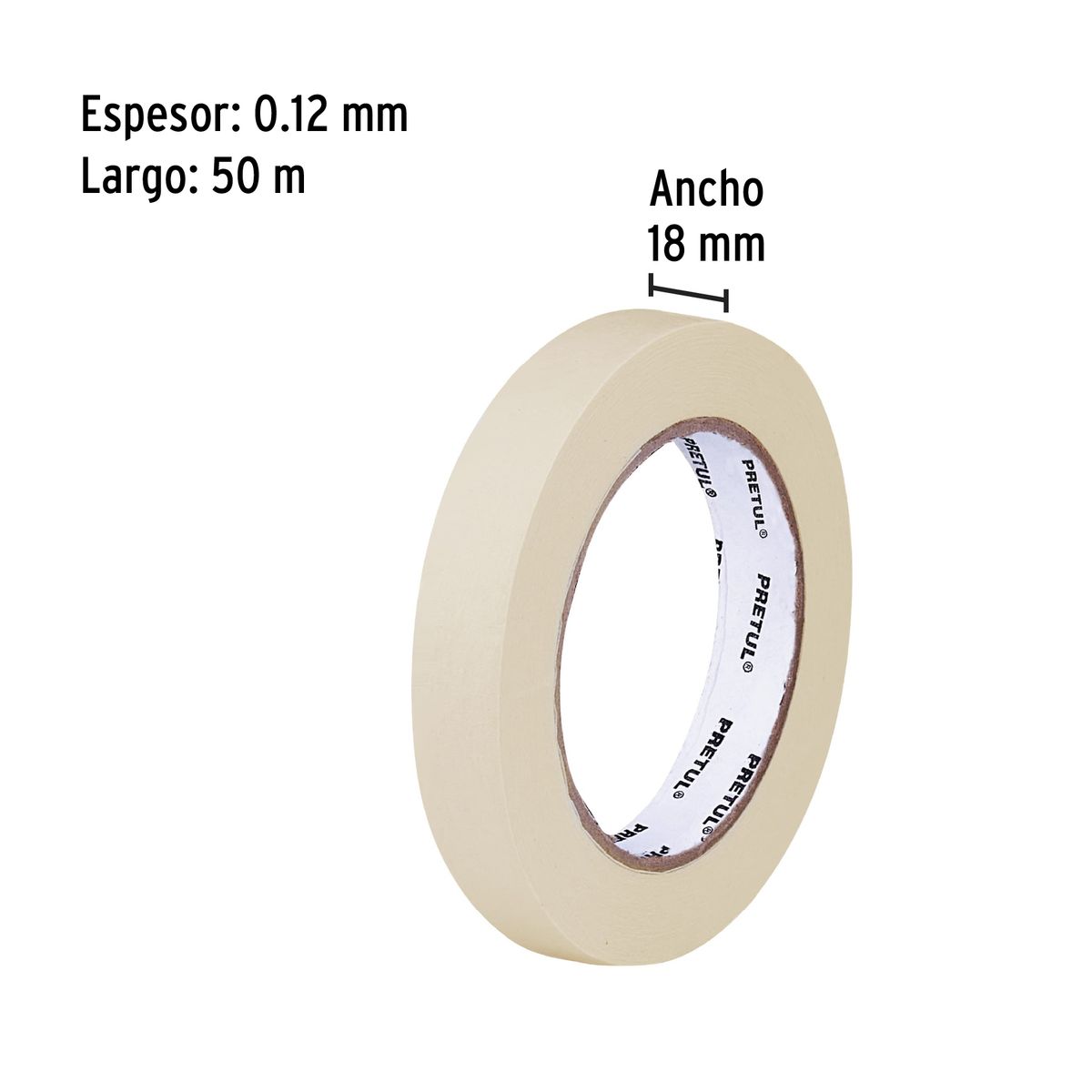 PRETUL - CINTA MASKING TAPE DE 3/4' X 50 M, PRETUL - 20669