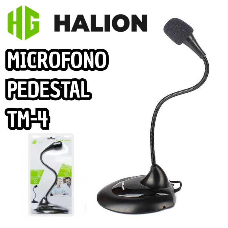 HALION - MICROFONO PEDESTAL PARA COMPUTADORAS HALION TM-4 NEGRO