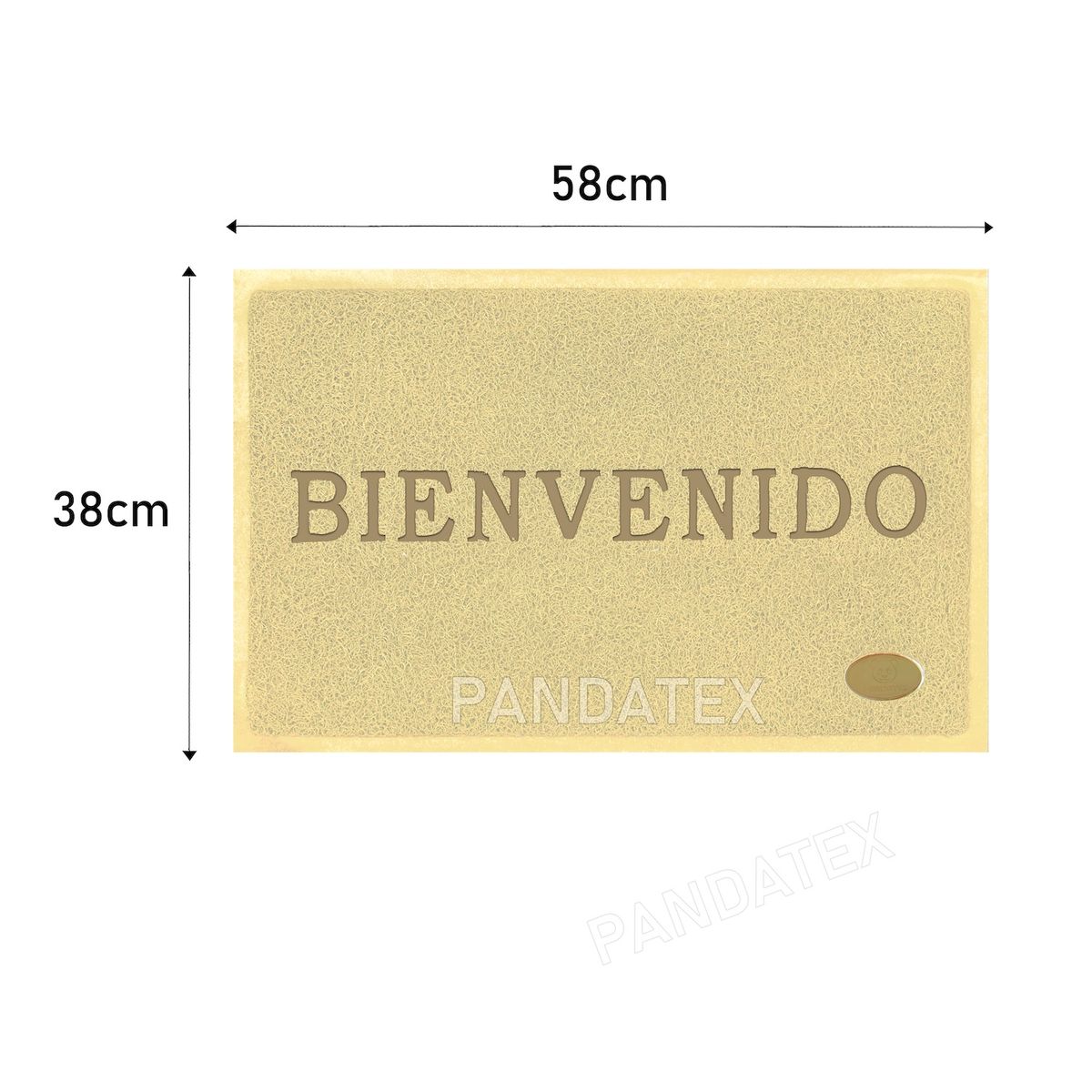 SM - ALFOMBRA BIENVENIDO ANTIDESLIZANTE CON BORDES 38X58 CM BEIGE