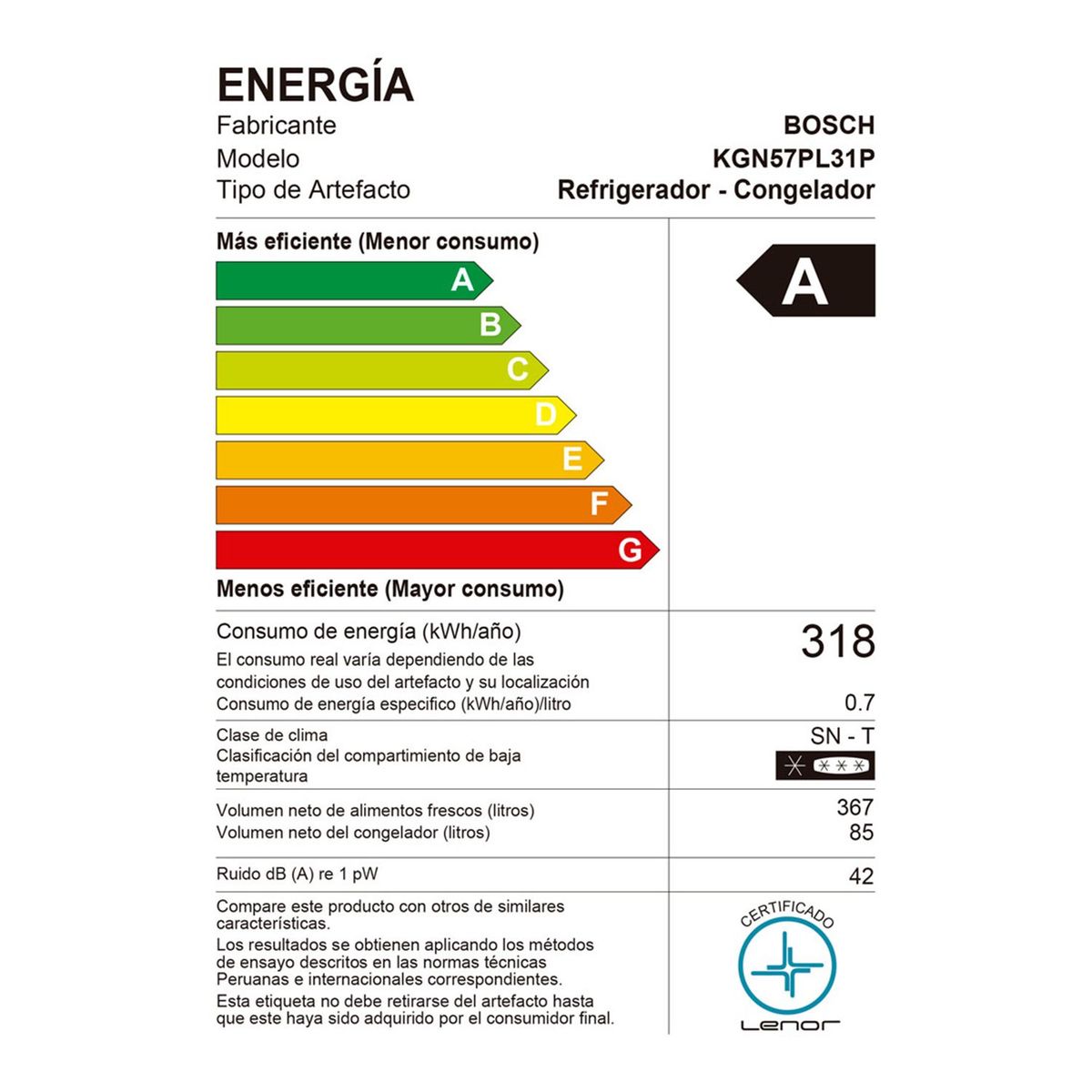 BOSCH - Refrigeradora KGN57PL31P 452 Lt InoxLook