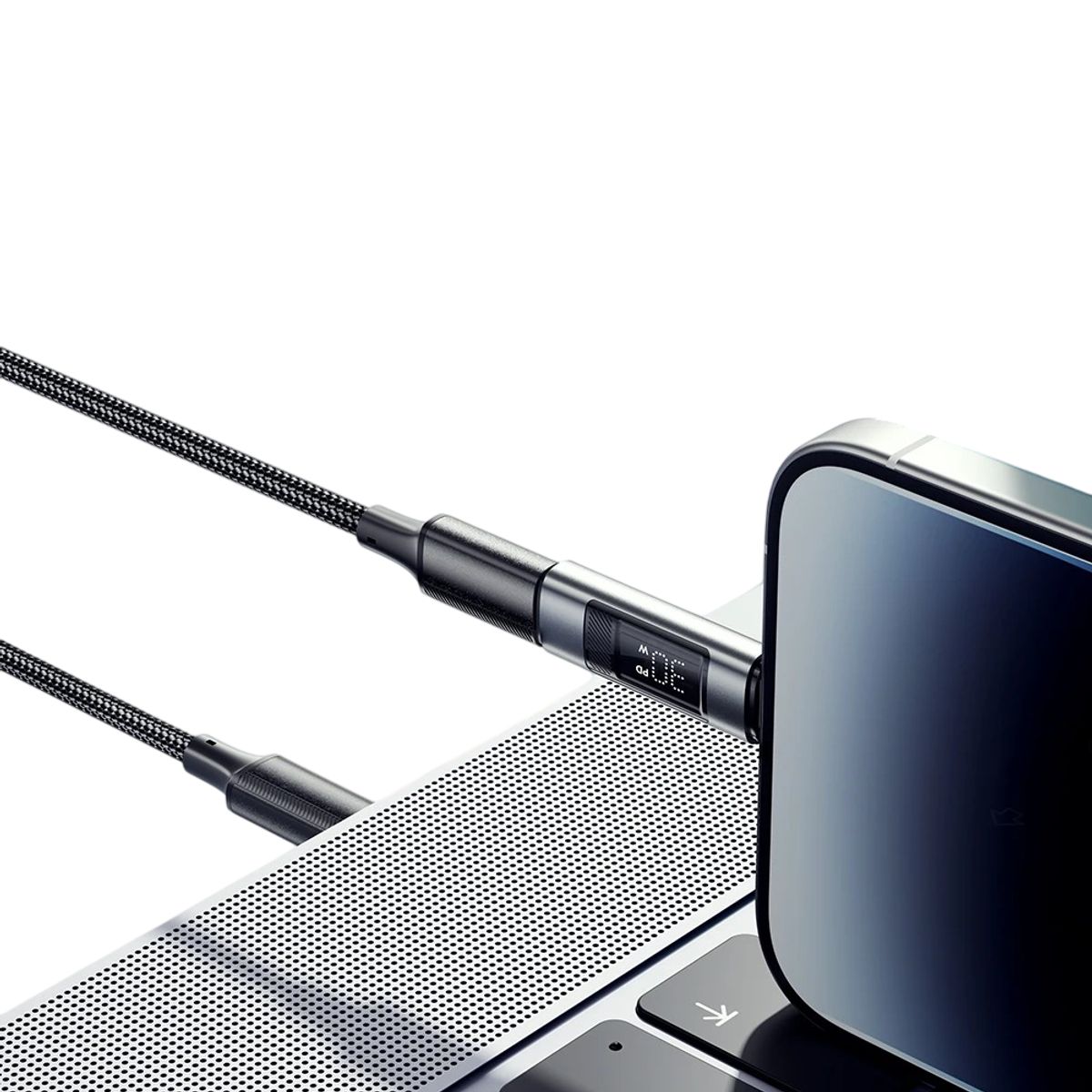 OEM - Adaptador OTG Lightning a Tipo C con Pantalla Digital  30W