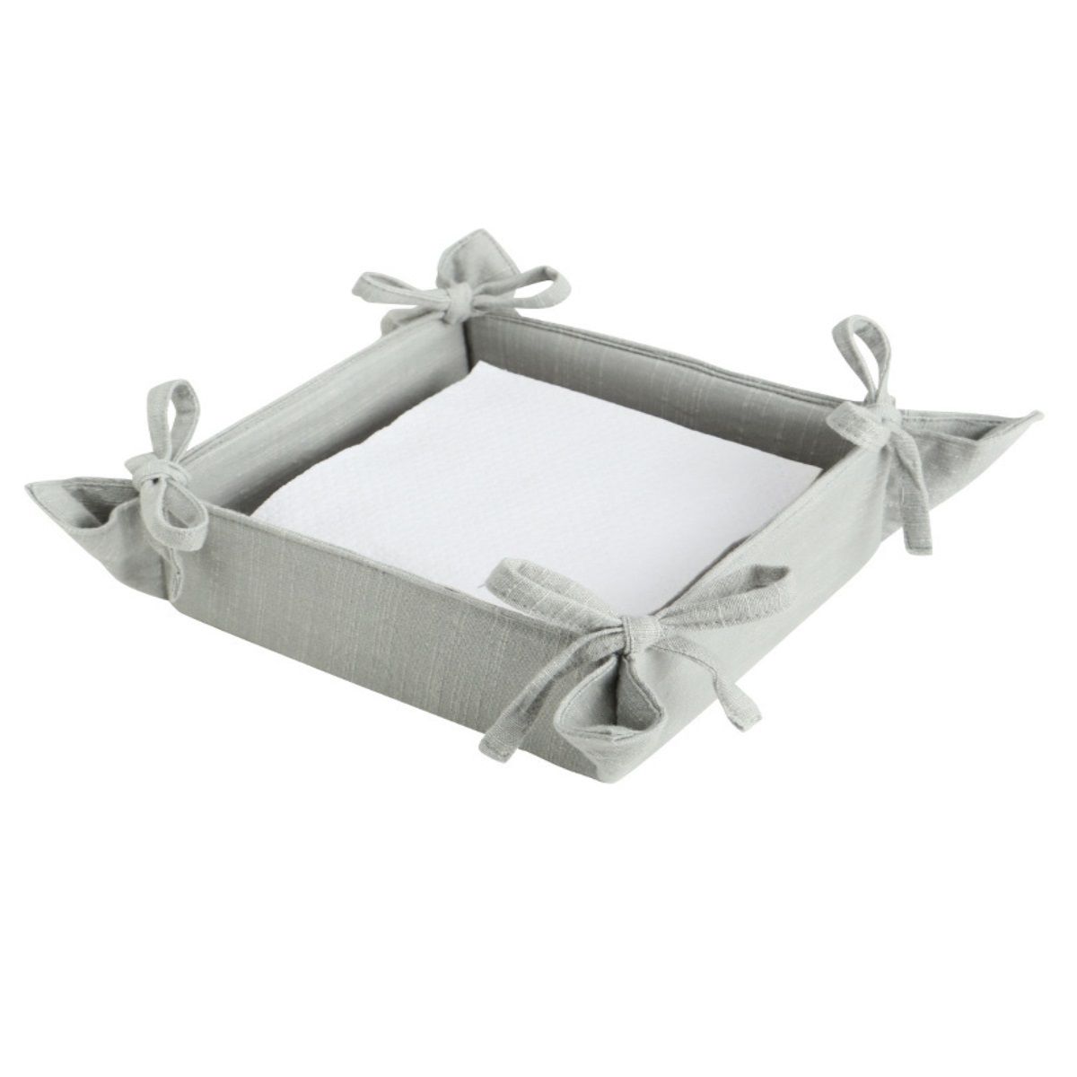 GENERICO - Porta Servilletas Lino Color Gris 18cm x 18cm