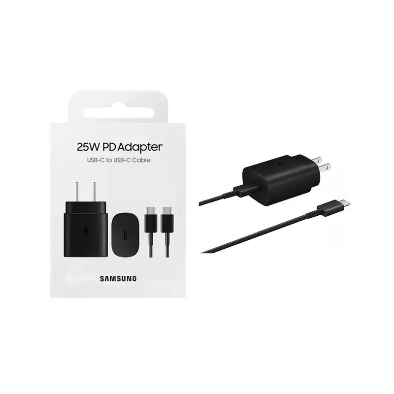 SAMSUNG - Cargador 25W Samsung USB C de Carga Rápida Original Negro