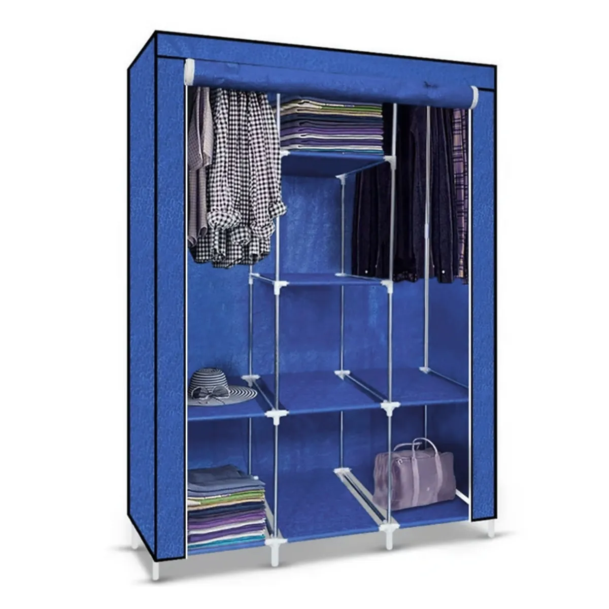 PENTHA - Ropero Armable de Tela 3 Cuerpos Con 8 Divisiones Color Aleatorio