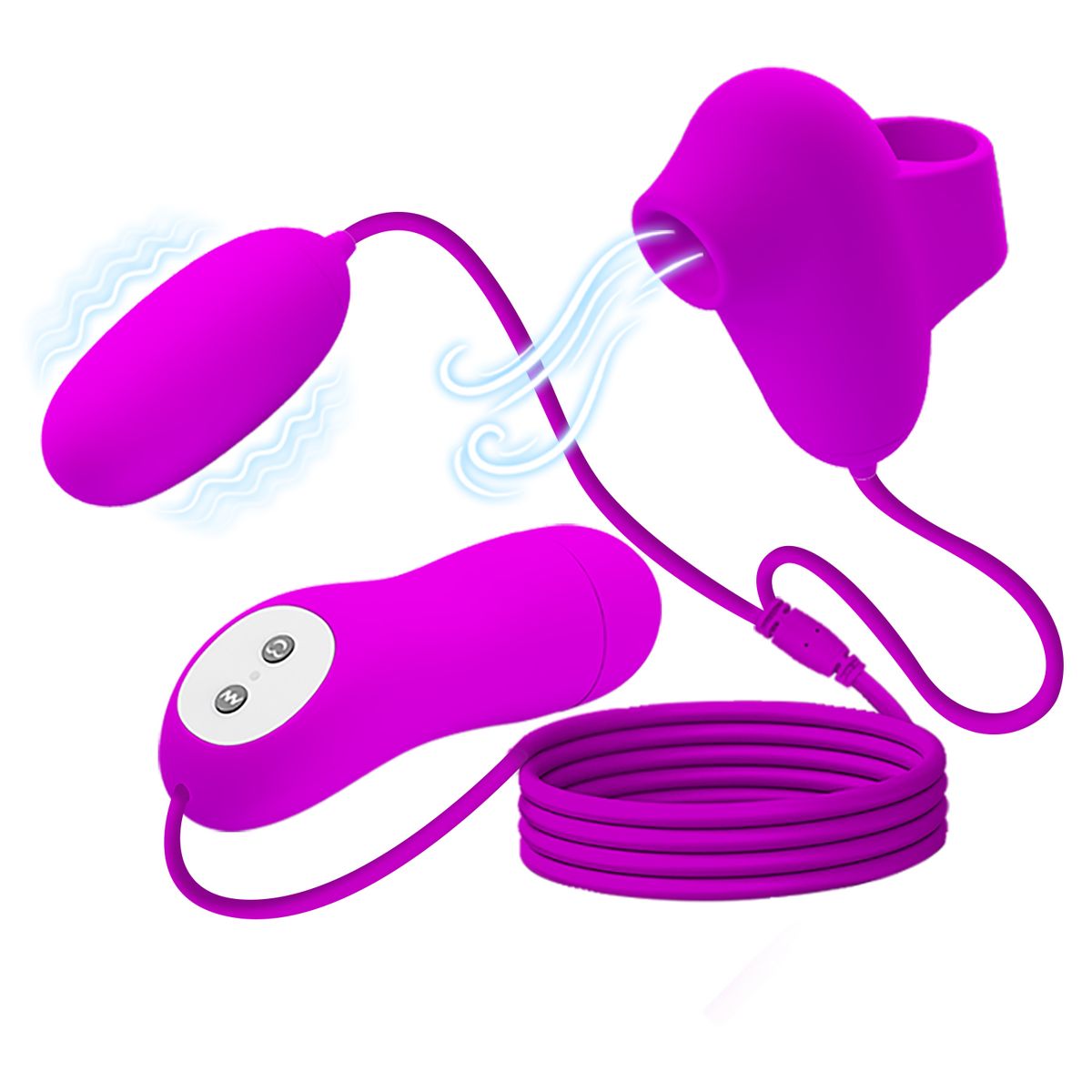 PRETTY LOVE - Succionador Mini y Huevo Vibrador 2 en 1 Compacto 12 Funciones