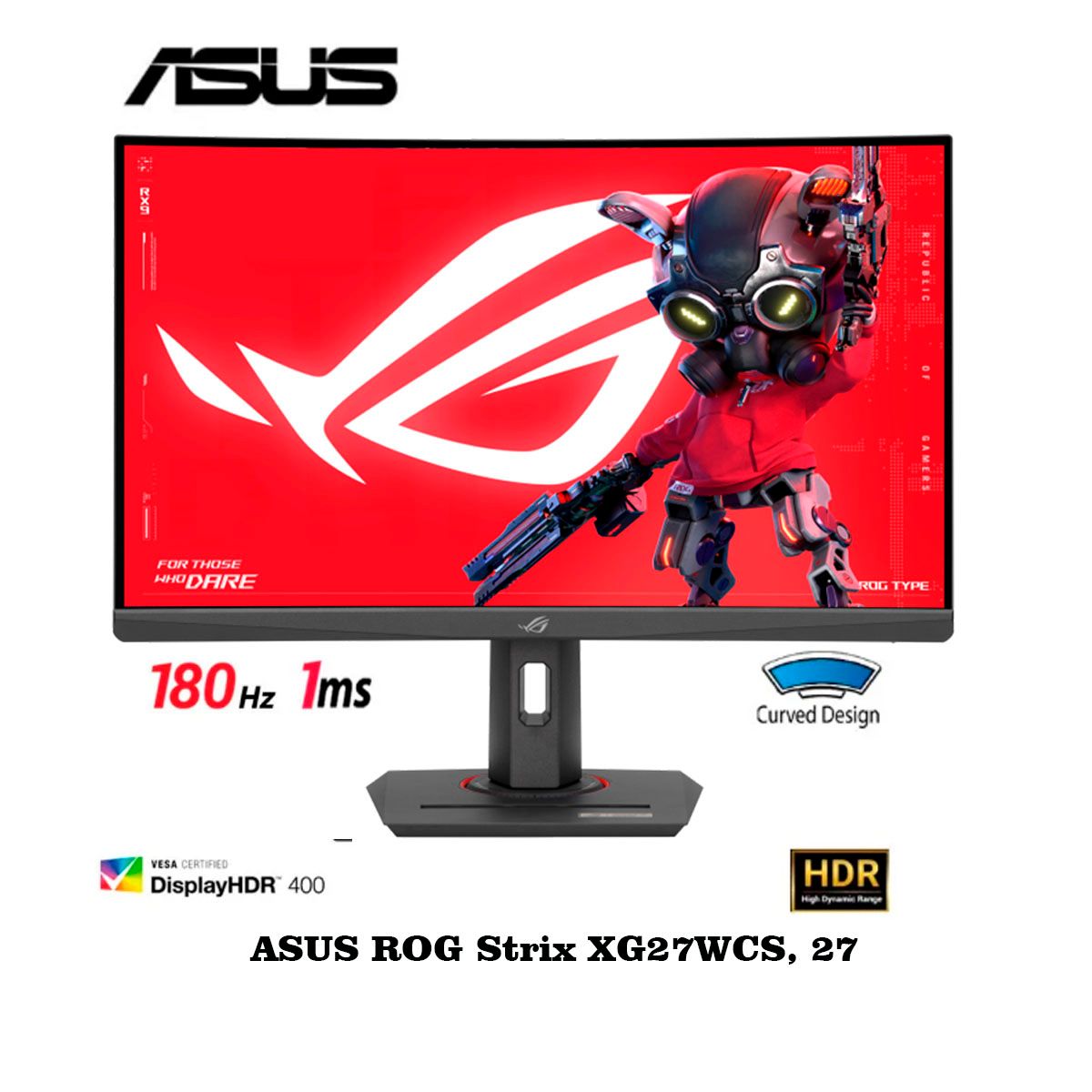 ASUS - Monitor Asus Rog Strix XG27WCS 27 Curvo VA FAST WQHD 180Hz 1ms