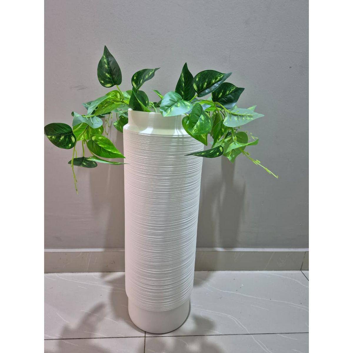 GENERICO - Jarrón Homcom Con Líneas Texturadas 60x17x17cm