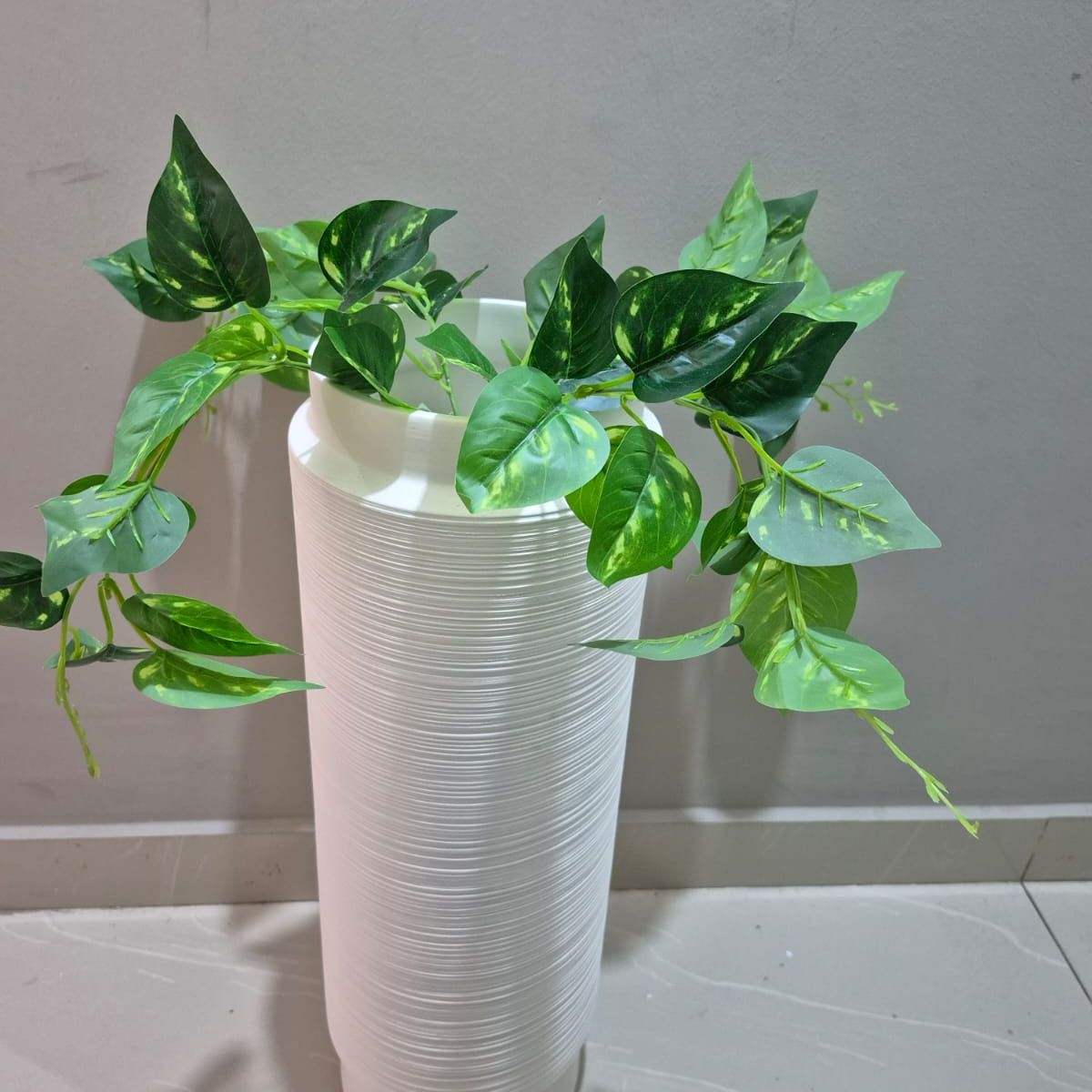 GENERICO - Jarrón Homcom Con Líneas Texturadas 60x17x17cm