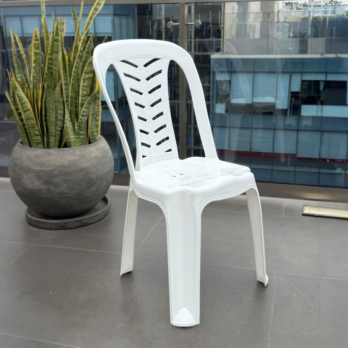 HOGARMAS - Set de 4 Silla Anatómica Blanca Estilo