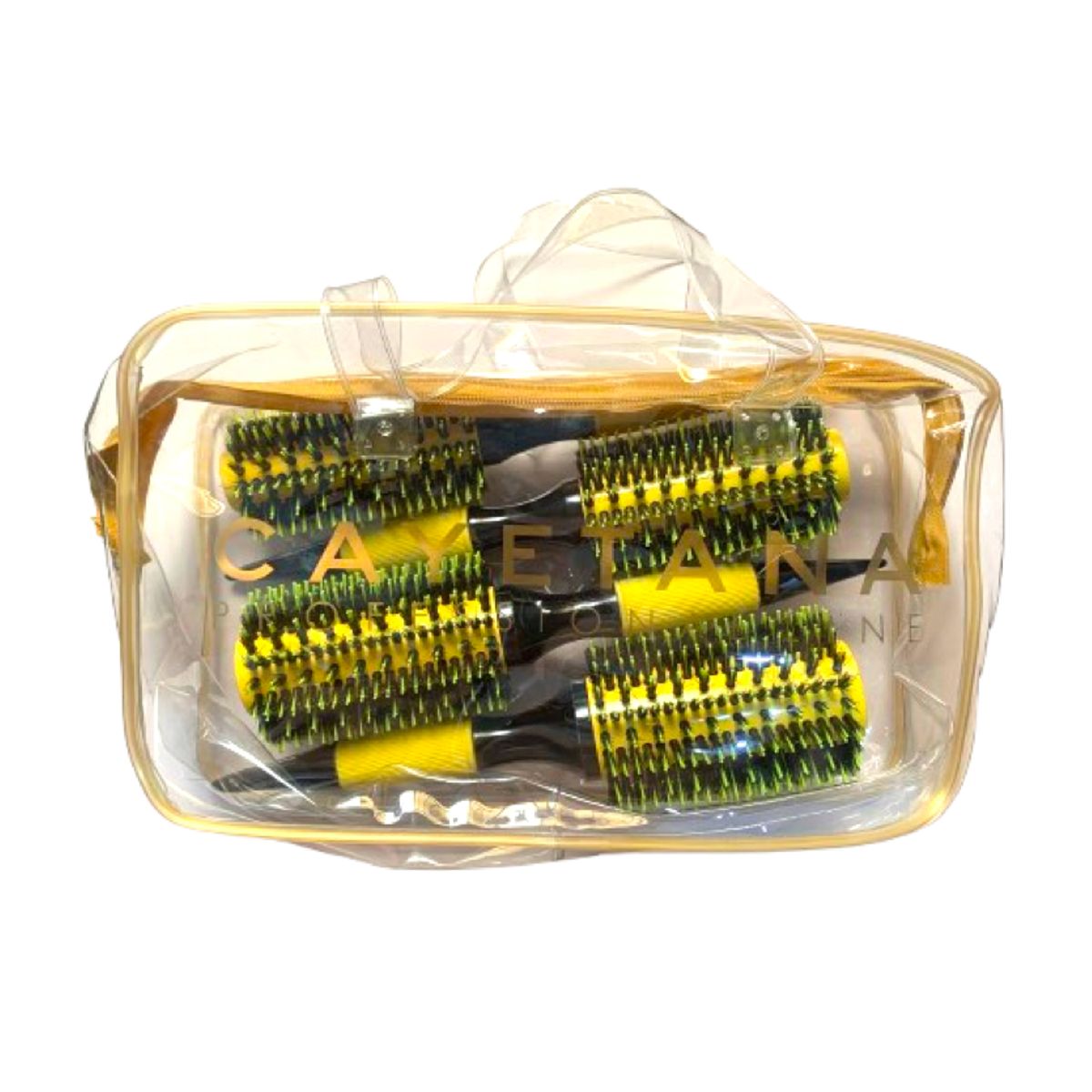 CAYETANA - KIT X4 CEPILLOS DE CABELLO CERDAS MIXTAS MANGO DE MADERA