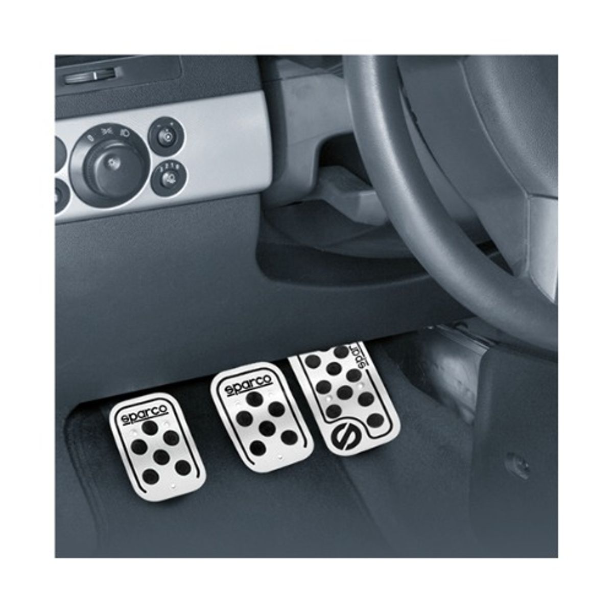 GENERICO - Pedal Sparco Aluminio Con Goma Negro Antideslizante