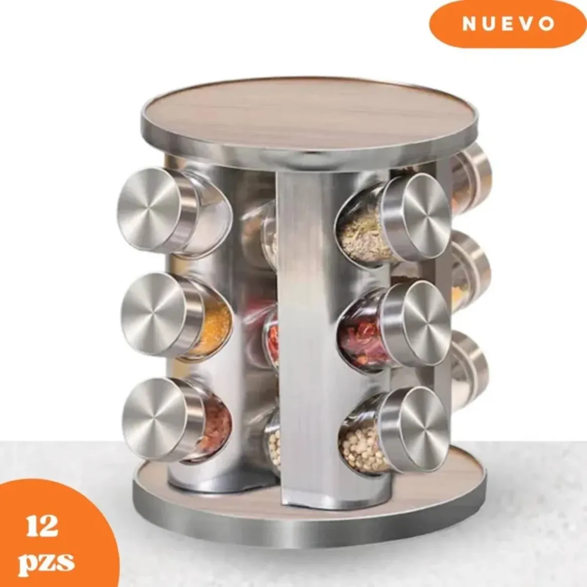 ICHIMATSU - Set x12 Condimenteros Giratorio con Madera-90390401