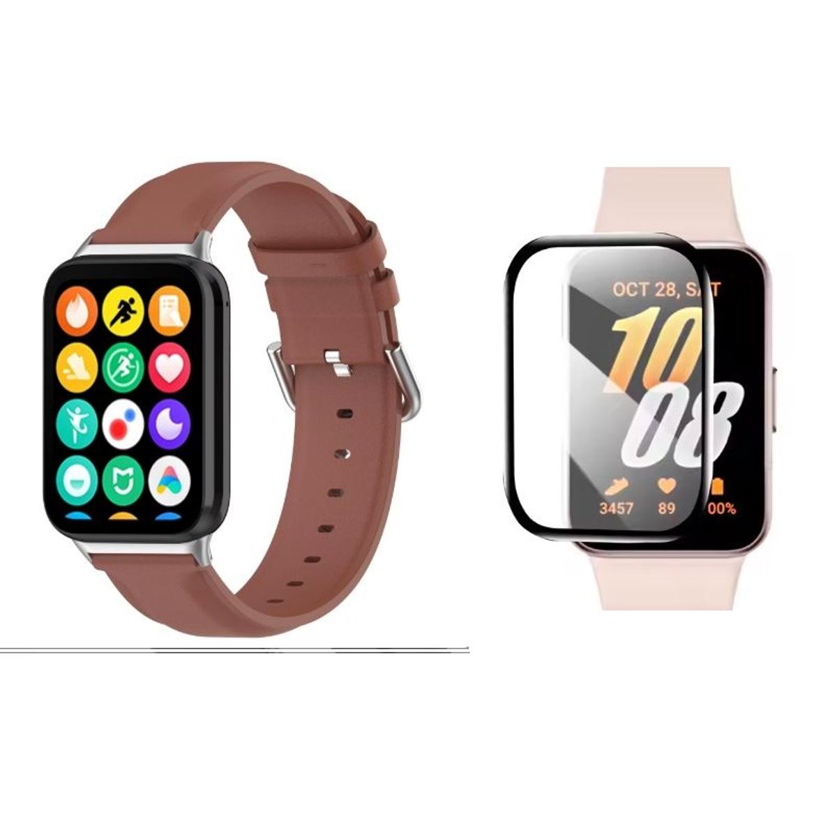 GENERICO - Correa compatible de cuero Smart Band 9 Pro 8 Pro para Xiaomi