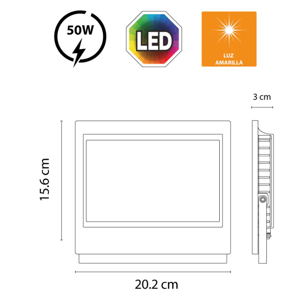 LUMINIKA - Reflector Led 50W 3000K 4500Lm