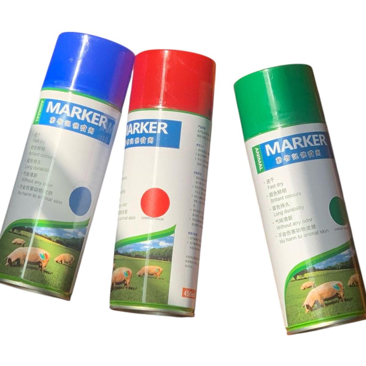 GENERICO - PACK X3 SPRAY MARCADOR AZUL PARA GANADO CERDO OVEJA VACA ETC