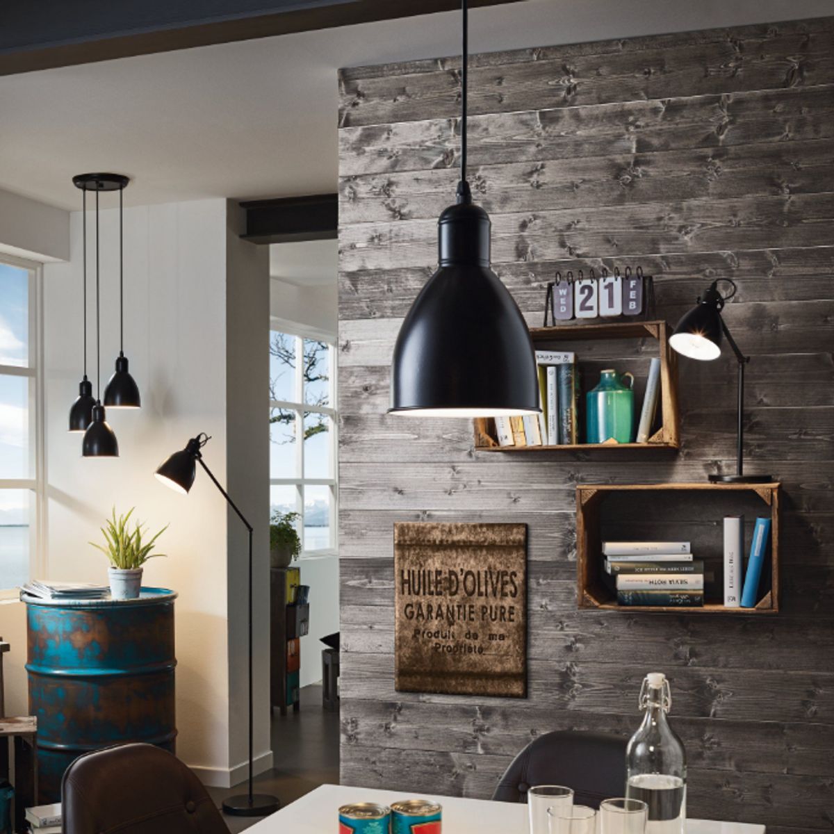 GENERICO - Lámpara Colgante Priddy Black Led