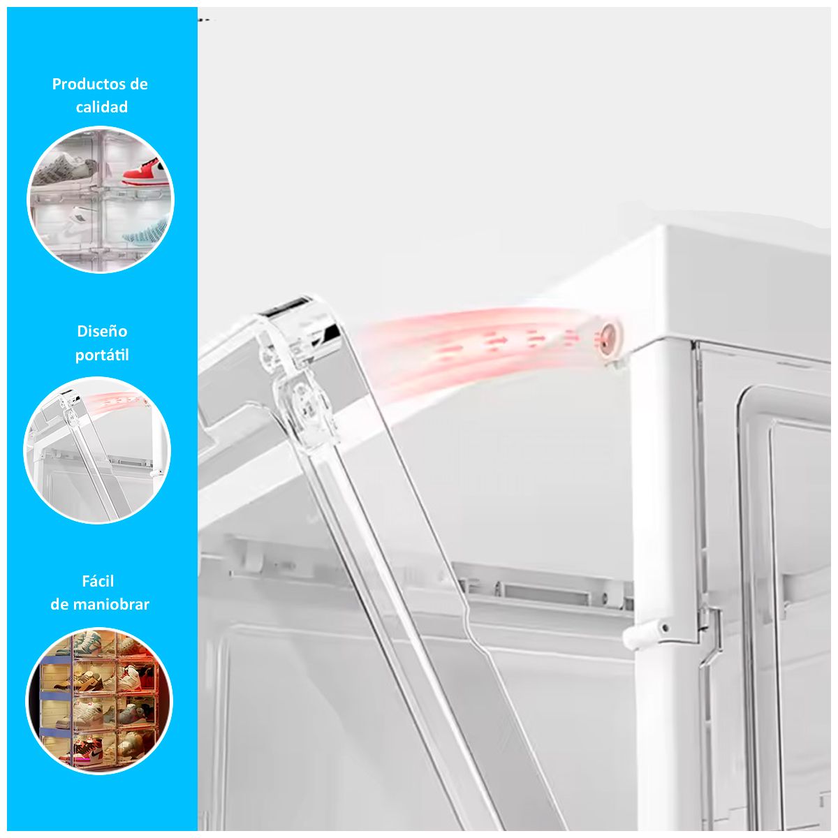 GENERICO - Zapatero plegable de 8 pisos con luces