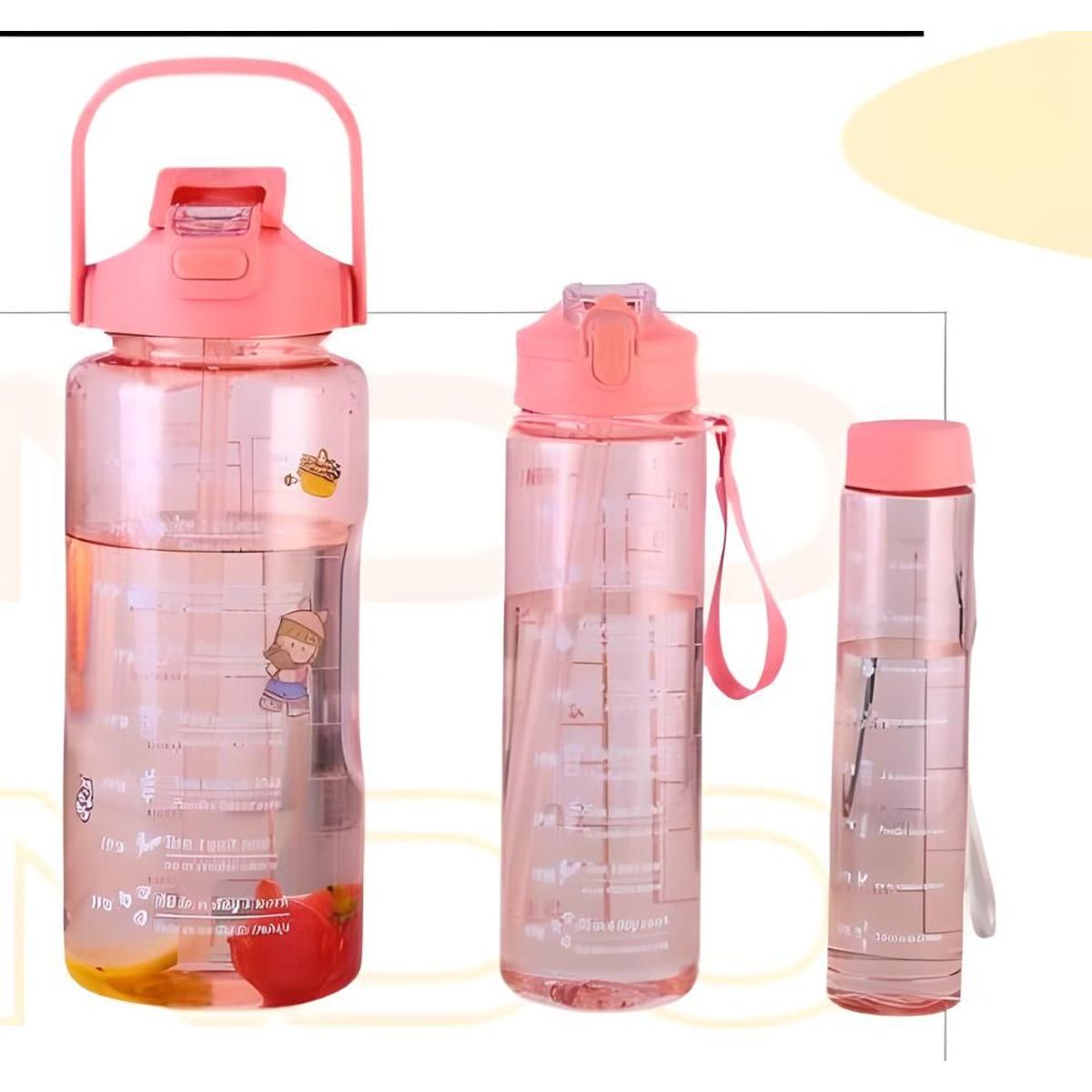 GENERICO - BOTELLA TOMATODO MOTIVACIONAL CAMALEÓN CAMBIA COLOR 3 PZS