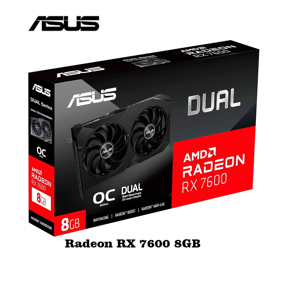 ASUS - Tarjeta de video ASUS DUAL-RX7600-O8G-EVO 8GB GDDR6
