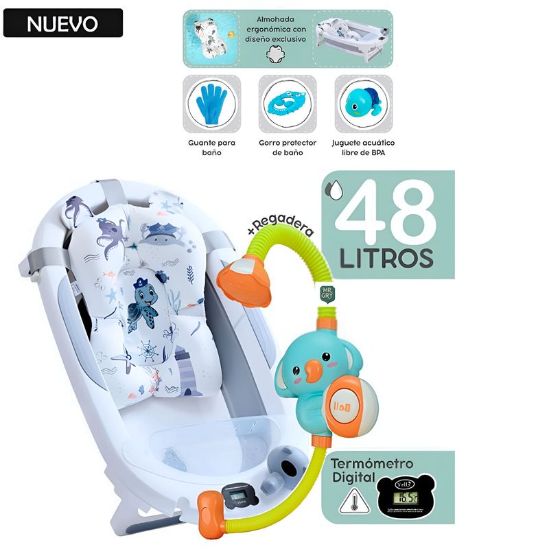 GENERICO - Bañera plegable Nemo con Termómetro