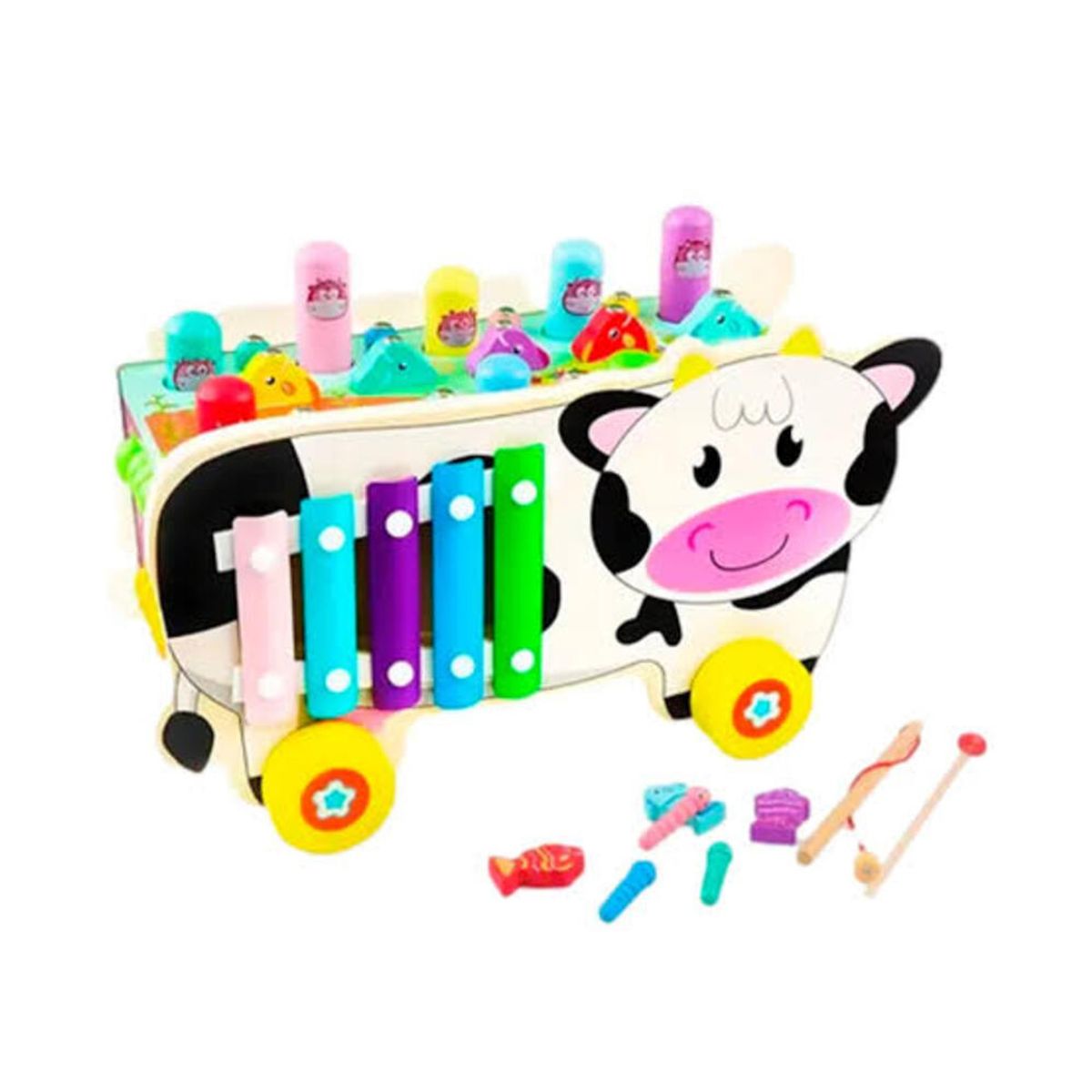 GENERICO - Juguete Didáctico Vaquita Multijuego 8 en 1