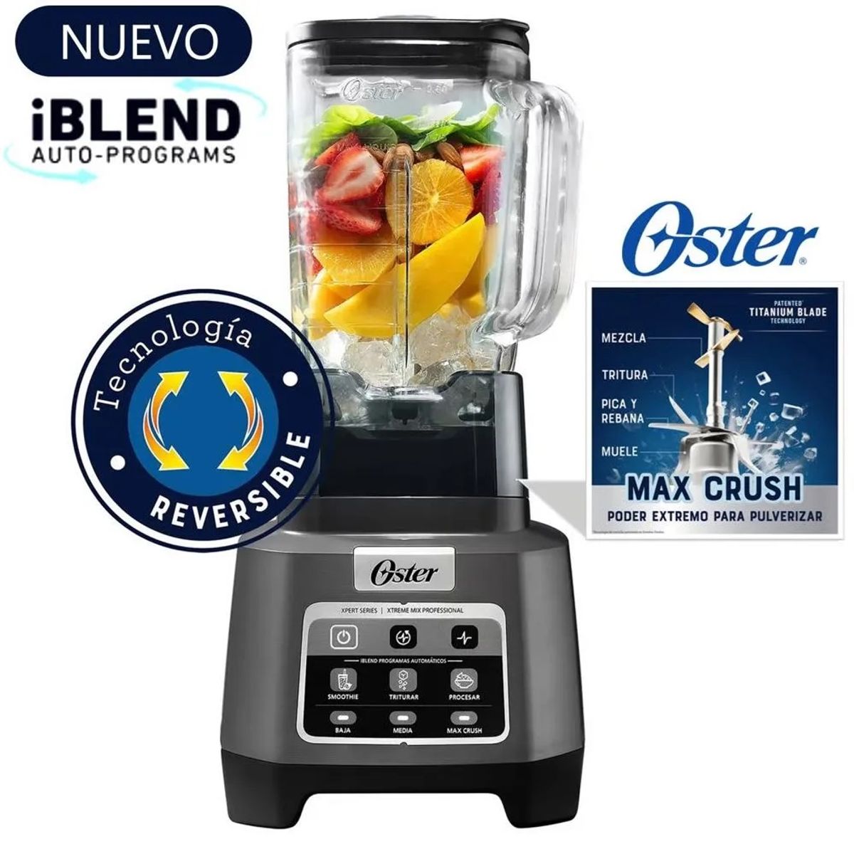 OSTER - Licuadora Profesional XTREME MIX con Tecnología Reversible BLSTXPG-BW
