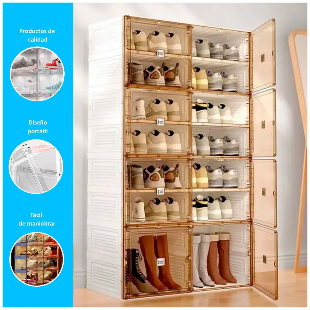 GENERICO - Zapatero plegable premium 6+1 Pisos de 138 cm